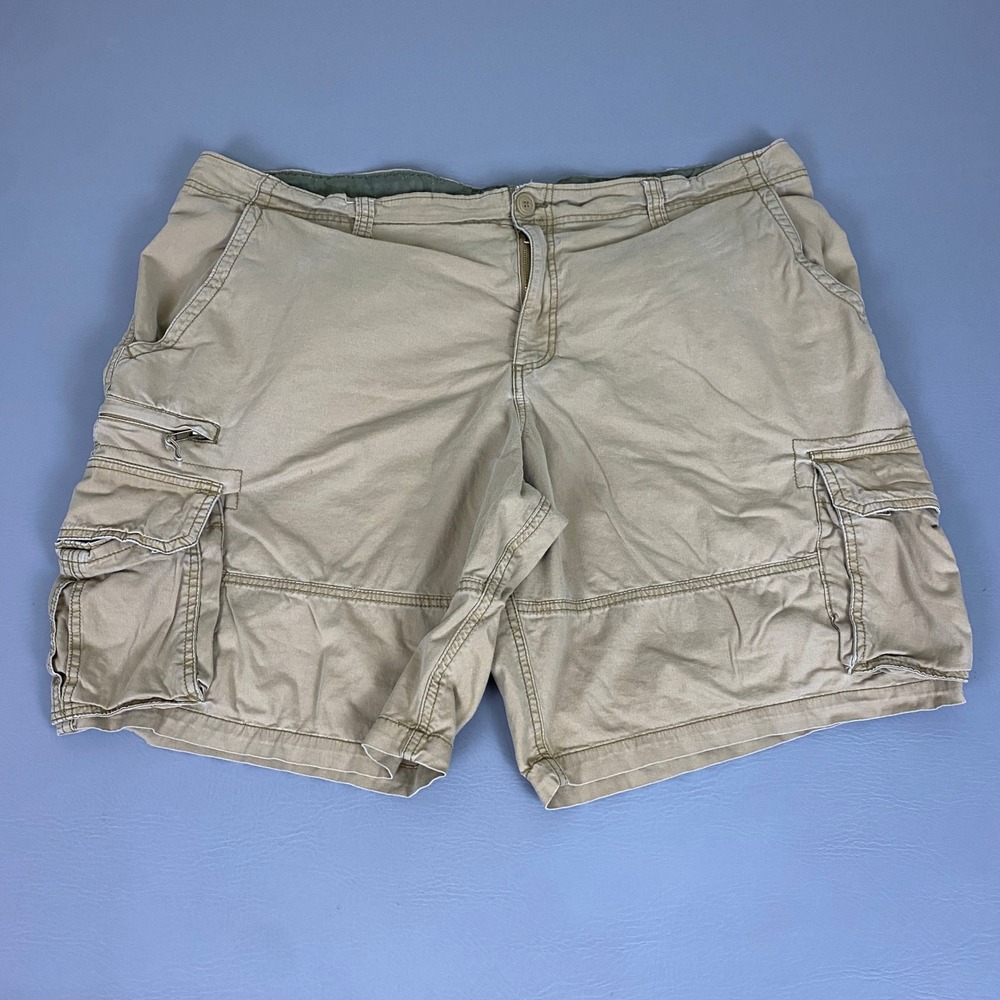 George Cargo Shorts Men's Size 46 Tan‎ Khaki Stretch Cotton Utility Casual